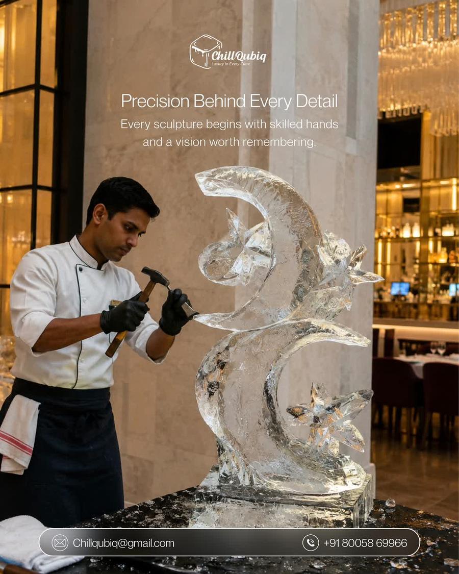 Luxury ice sculpture campaign