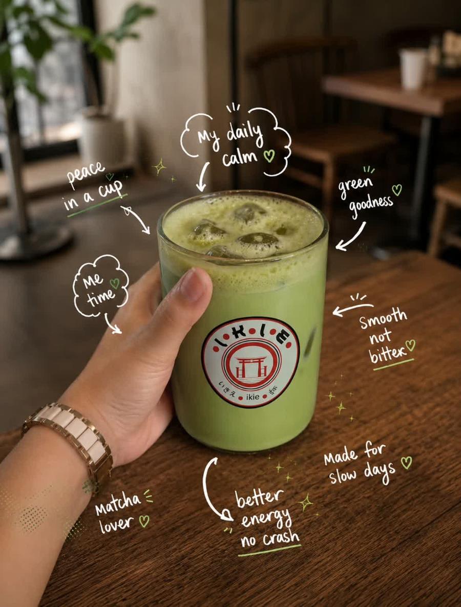 Matcha aesthetic beverage content